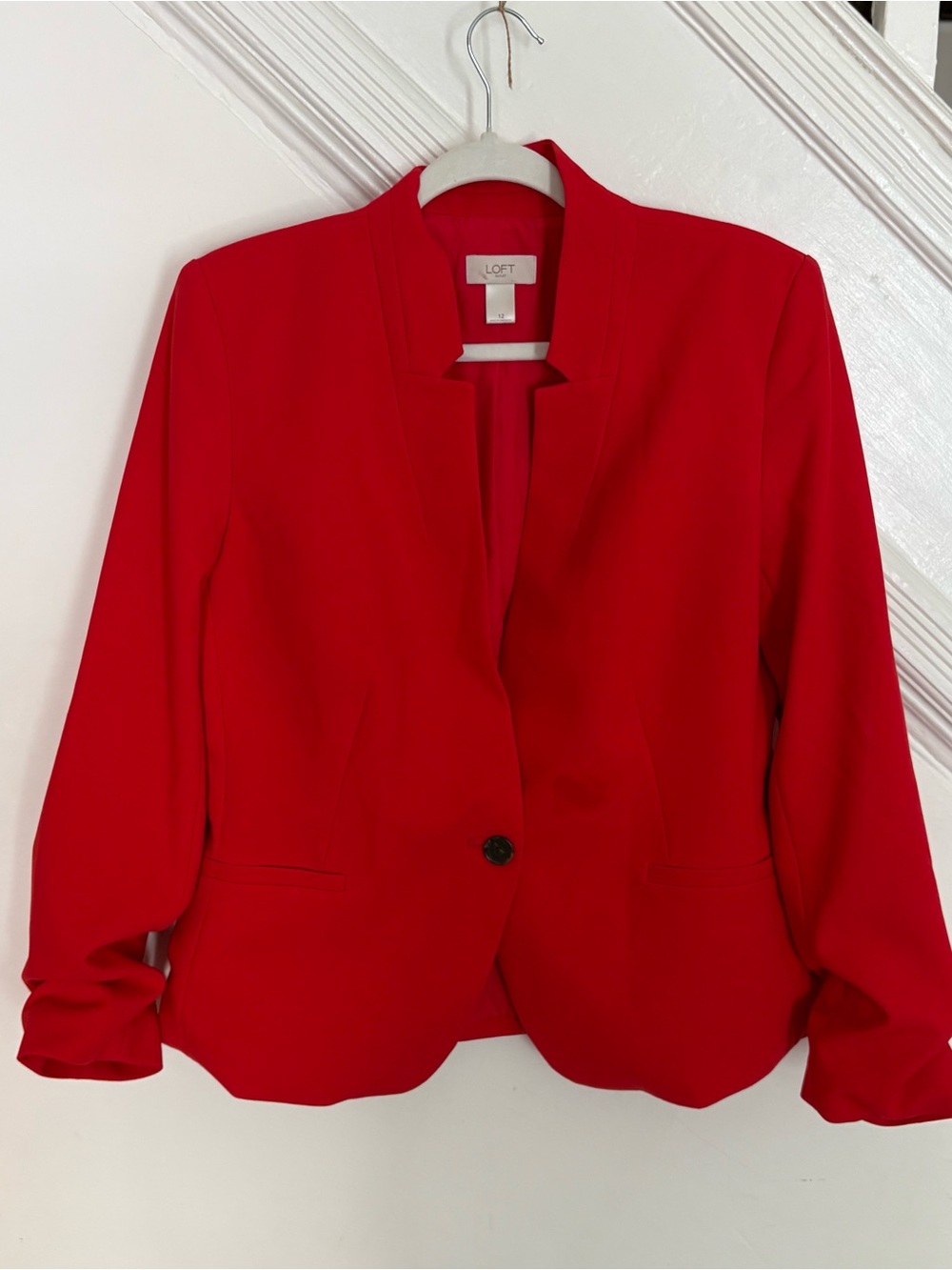 LOFT Vibrant Red One-Button Blazer